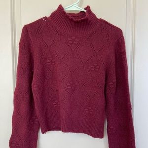 Francesca’s Crop Burgundy Sweater - M